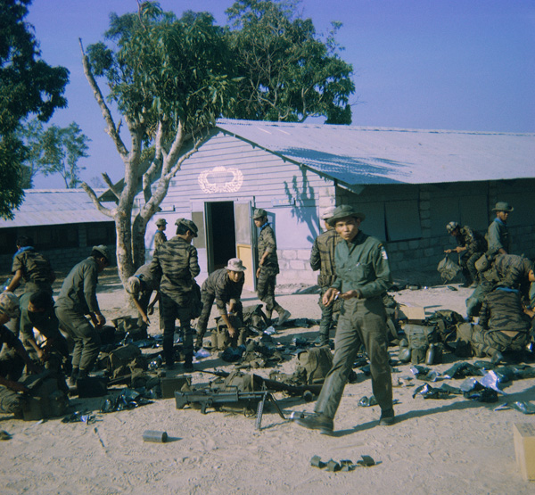 Kontum Mike Force HQ 1968. Loading for Combat Operation