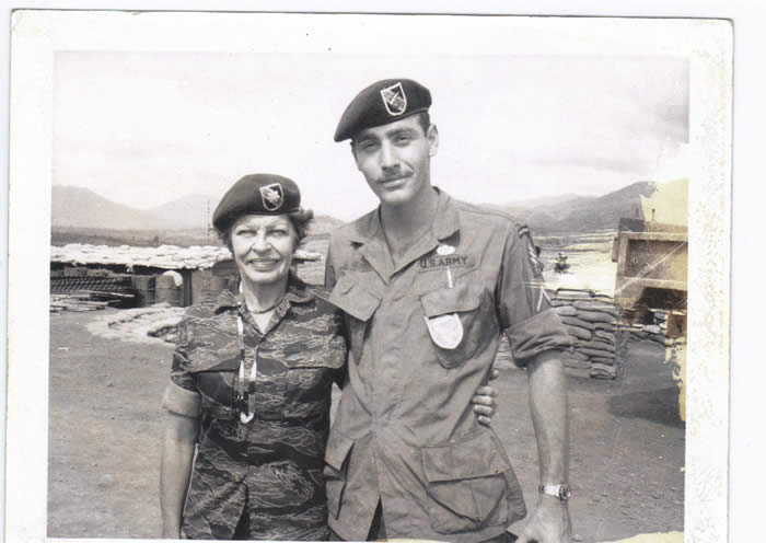 Maggie(Martha Rey) and SGT Frank Gomilla, A-251, Plei Djereng, early 1968