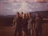 L-R, SSG Dennett, SGT Frank Gomilla, SSG Leverton, CPT Stanger, SFC Frank Gonzlaes Chris Noel A-251, Plei Djereng, early 1968.