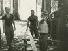 Building B-24 Base Camp, Trang South Thailand, November 1964. L-R, SSG Lonny Holmes, CPT R. Greenwood, SSG O\'Neil, SFC Knuutillia, all of A-432.