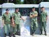 WWII War Memorial.  Parachute Bronze.  Lonny, Jack, and Gene Williams, Bob Shaffer.  Memorial Day 2011, Washington DC