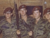 Left to Right - John Maldonado, William Green, Billy, Mark Miller, Brian Yost, 1st platoon hooch RVN