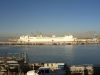 A hospital ship moored near-by