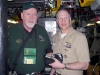 Jim Duffy Presenting Chapter 78 Coin and T-Shirt to CDR Dan Brunk