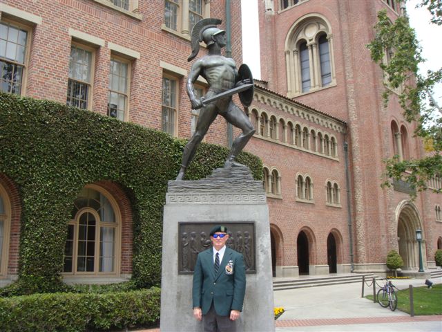 Lonny Holmes under "Tommy Trojan" Universty of Southern California. 