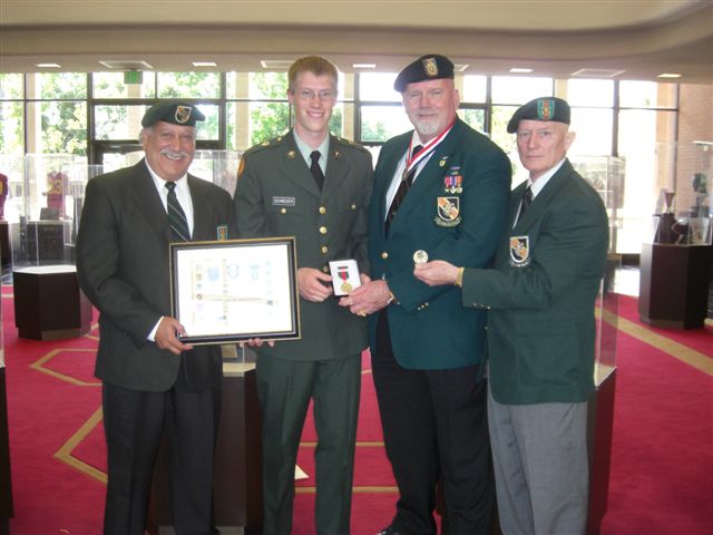 University of Southern California - Trojan Battallion - Professor of Military Science LTC Robert F. Huntly, Commanding - Terry Cagnolatti, USC Cadet Nathan P. Schweizer, Jim Duffy, Lonny Holmes.