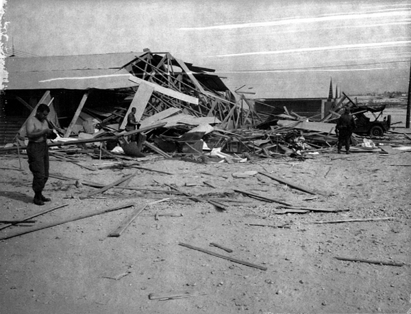 Damage at FOB 4 after the attack
