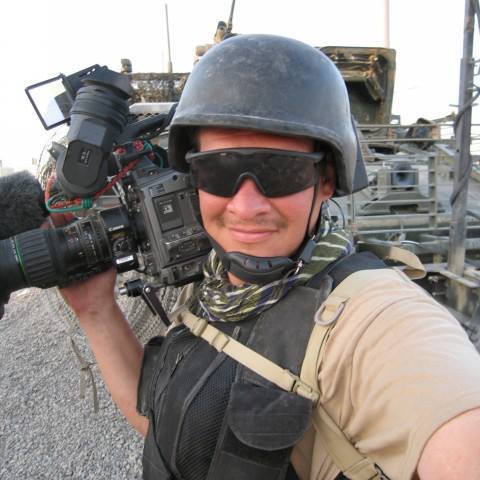 Rare photo of Greg Danilenko smiling. Iraq, June 2007 (Courtesy Alex Quade)
