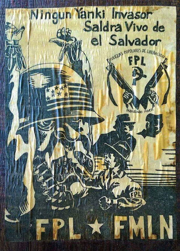 "No American invader will leave El Salvador alive". Leaflets like these were commonplace during the war and American Special Forces advisers were at the top of the guerrilla hit list." (Author collection)