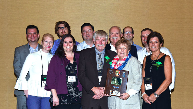 Steve Bric at front center, with his family at Memorial Service Breakfast on August 23, 2018.