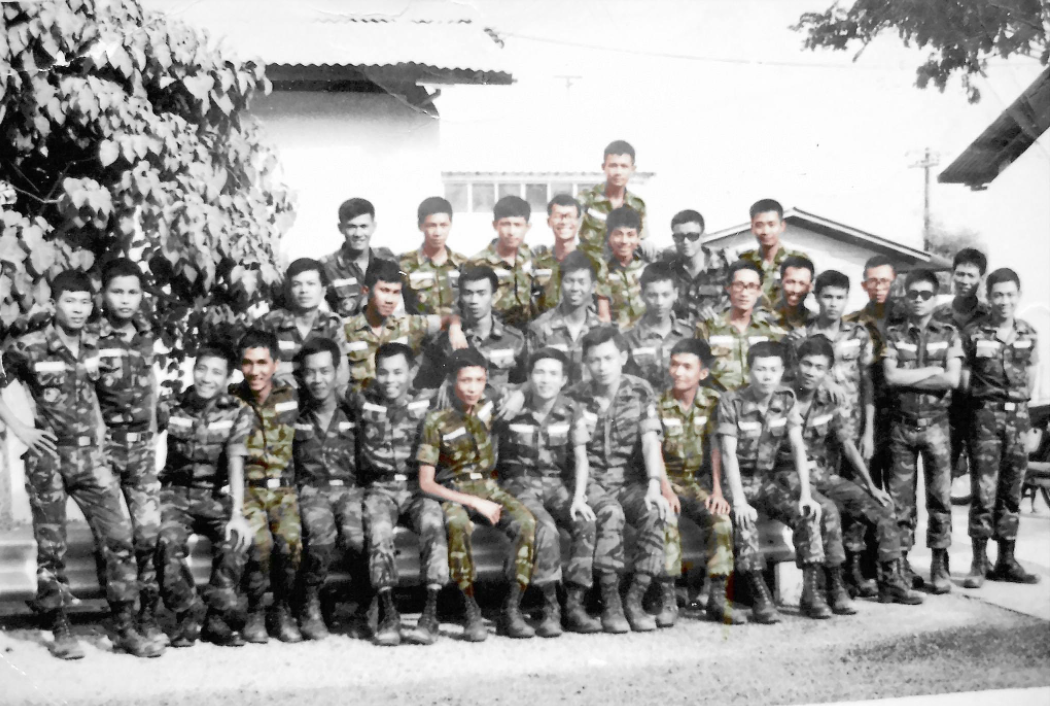 Anh Tuan with his RVN Marine unit seated for their graduation photo.