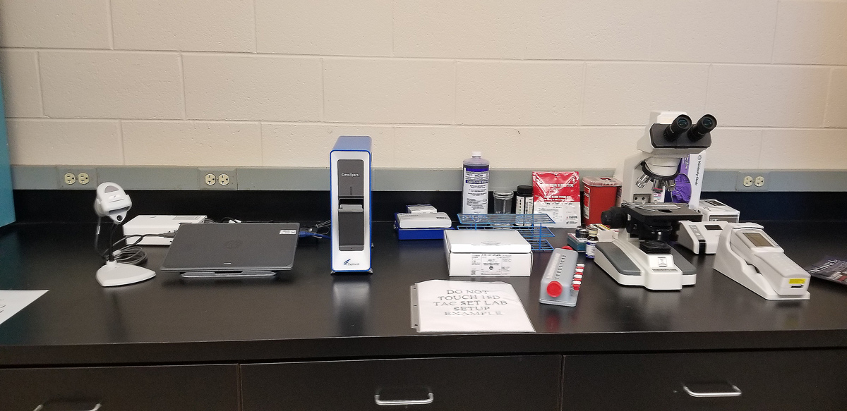 Today’s typical lab equipment for blood analysis. Centrifuge not shown. (How Miller)