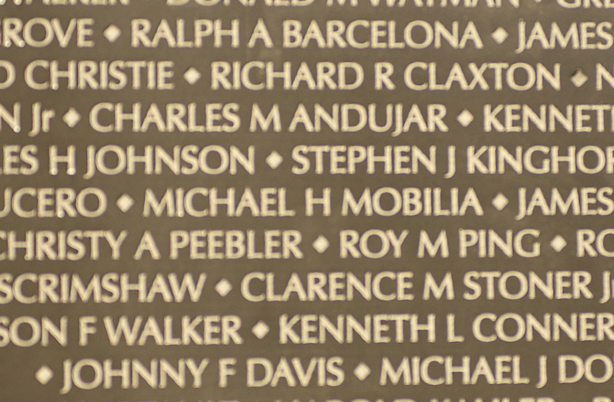 The panel with Michael Mobilia’s name in daylight. (Photo by How Miller)