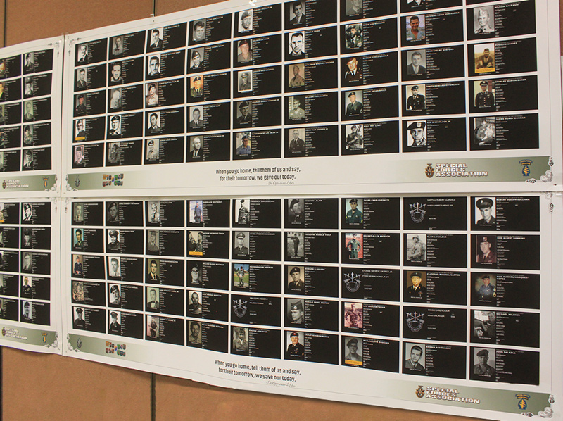 Wall of Honor showing photos and information about the KIAs.